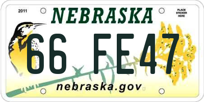 NE license plate 66FE47