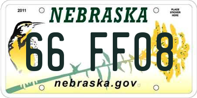 NE license plate 66FF08
