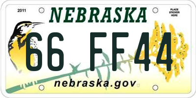 NE license plate 66FF44
