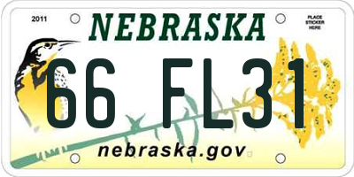 NE license plate 66FL31