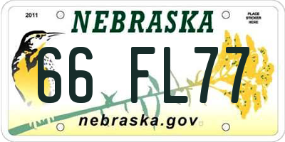 NE license plate 66FL77