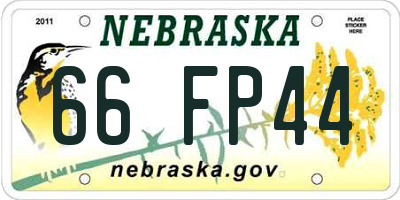 NE license plate 66FP44