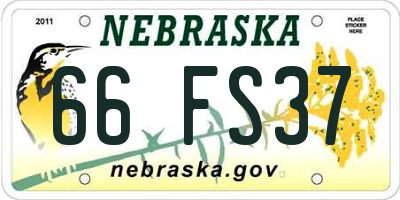 NE license plate 66FS37