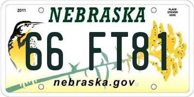 NE license plate 66FT81