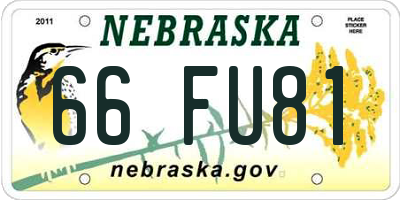 NE license plate 66FU81