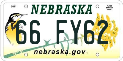 NE license plate 66FY62