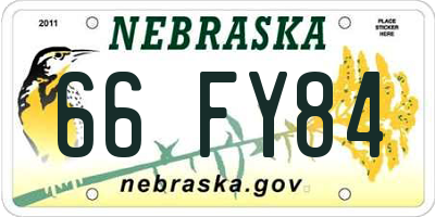 NE license plate 66FY84