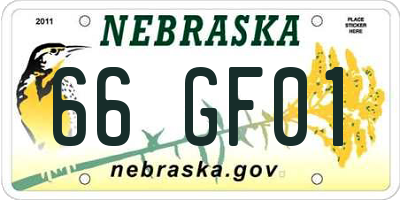NE license plate 66GF01
