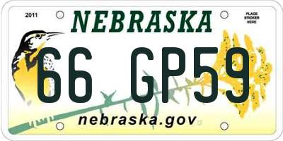 NE license plate 66GP59