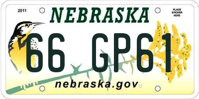 NE license plate 66GP61
