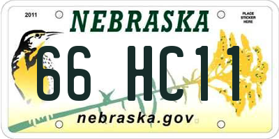 NE license plate 66HC11