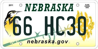 NE license plate 66HC30