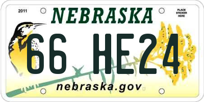 NE license plate 66HE24
