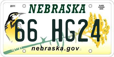 NE license plate 66HG24