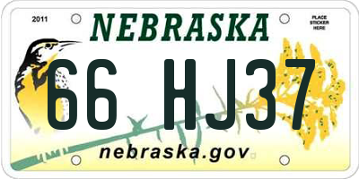 NE license plate 66HJ37