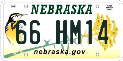 NE license plate 66HM14