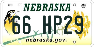 NE license plate 66HP29
