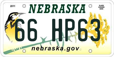NE license plate 66HP63