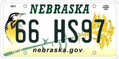 NE license plate 66HS97