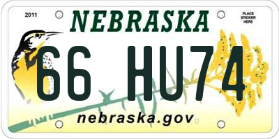 NE license plate 66HU74