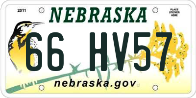 NE license plate 66HV57