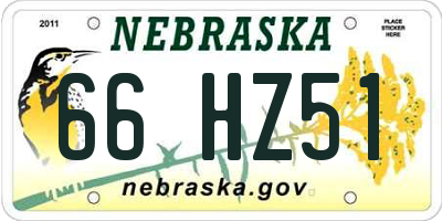 NE license plate 66HZ51