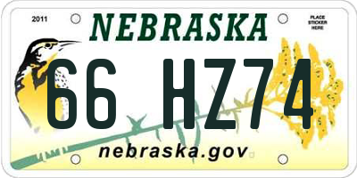 NE license plate 66HZ74