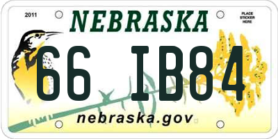 NE license plate 66IB84