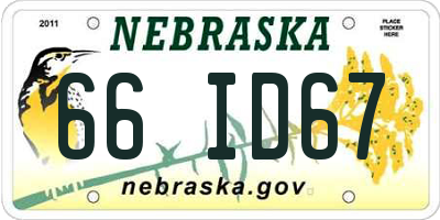 NE license plate 66ID67