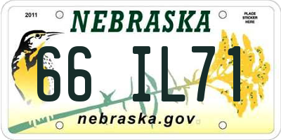 NE license plate 66IL71