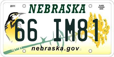 NE license plate 66IM81