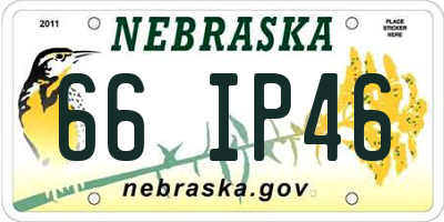 NE license plate 66IP46