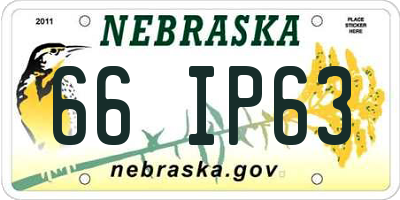 NE license plate 66IP63