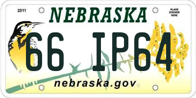 NE license plate 66IP64