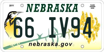NE license plate 66IV94