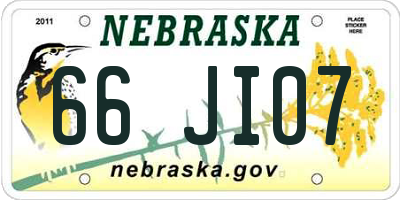 NE license plate 66JI07