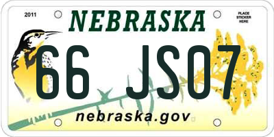 NE license plate 66JS07