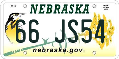 NE license plate 66JS54