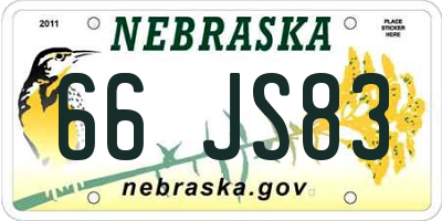 NE license plate 66JS83