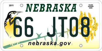 NE license plate 66JT08
