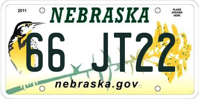 NE license plate 66JT22