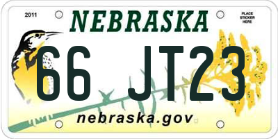 NE license plate 66JT23