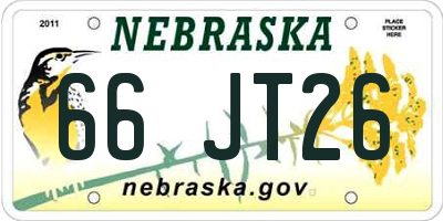 NE license plate 66JT26