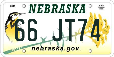 NE license plate 66JT74