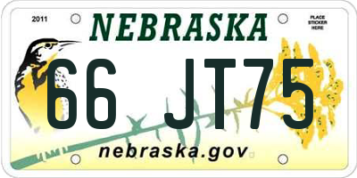 NE license plate 66JT75