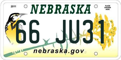 NE license plate 66JU31