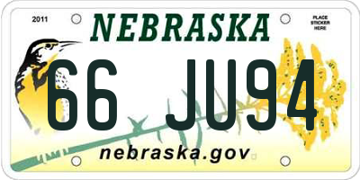 NE license plate 66JU94