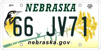 NE license plate 66JV71