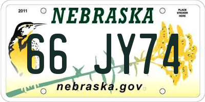 NE license plate 66JY74