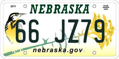 NE license plate 66JZ79